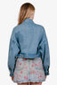 Prada Light Blue Cropped Denim Zip Up Jacket Size 36