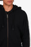 Burberry Black Logo Tape Zip-Up Hoodie Size L Mens