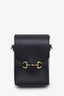 Gucci Black Leather Horsebit Vertical Crossbody Bag