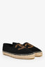 Pre-loved Chanel™ Black/Gold Glitter Tweed CC Espadrilles Size 39