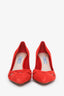 Prada Red Suede Cut-Out Pumps Size 36.5