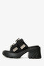 Bottega Veneta Black Leather Nylon 'Flash 45mm' Sandals Size 39