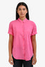 Xirena Pink Cotton Short Sleeve Button Down Top Size XS