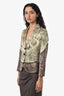 Etro Beige/Brown Satin Patterned Blazer Size 38