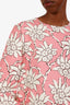 Valentino Pink/White Floral Wool Silk Mini Dress Size 8