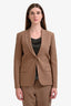 Gucci Taupe Wool Blend Single Breasted Blazer Size 44