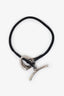 Tiffany & Co. Sterling Silver & Silk Cord Open Heart Bracelet