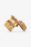 Saint Laurent Vintage Gold Plated White Enamel Arty Ring Size 8