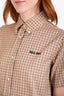 Miu Miu 2024 Beige Checkered Cotton SS Pleated Skirt Mini Dress Size 36