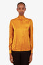 Saint Laurent Yellow Silk Monogram Blouse Size 34