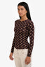 Marine Serre Brown Moon Jersey Second Skin Crewneck T-shirt Size S