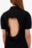 Jacquemus Black Cut-Out Back Zip Up Cropped Blouse Size 46
