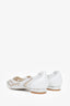 Rene Caovilla White Crystal Embellished Flats Size 37.5