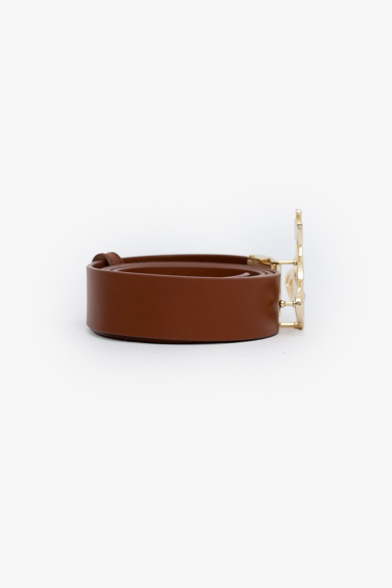 Vivienne Westwood Brown Leather Gold Orb Logo Buckle Belt – Mine