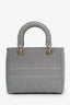 Christian Dior 2020 Grey Cannage Embroidered Canvas Small Lady D-Lite with Strap