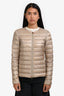 Herno Beige Light Quilted Down Jacket With Sequin Detail Size 44