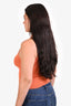 Frame Orange Ribbed Sleeveless Mock Neck Sweater Size M
