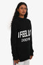 Givenchy Black/White Cotton 'I Feel Love' Knit Sweater Size XS