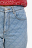 Pre-loved Chanel™ Light Blue Quilted Denim Jeans Size 34