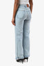 Sandro Blue Denim Star Embroidered Straight Leg Jeans Size 34