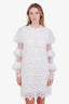 Giambattista Valli white Lace Ruffle Dress Size 46