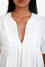 James Perse White Linen Short Sleeve Midi Dress Size 0