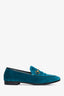 Gucci Turquoise Velvet Jordaan Loafers Size 36