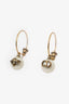 Christian Dior Faux Pearl Bee Hoop Earrings