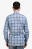 Burberry Blue/Black Cotton 'Exploded Nova' Check Pattern Long Sleeve Button-Up Shirt Size M