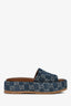 Gucci Blue Denim GG Supreme Platform Sandals Size 36.5