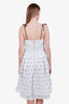 Self-Portrait White/Black Polka Dot Eyelet Lace Dress Size 8