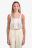 Doen White Silk Lace Crop Top Size S
