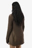Givenchy Brown Wool Ribbed Shawl Open Cardigan Size XS