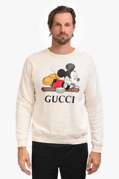 GUCCI アイボリー トレーナー　150くらい Gucci x Disney Cream Cotton Mickey Mouse Printed Sweatshirt Size M