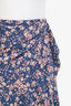 Isabel Marant Blue/Pink Asymmetrical Midi Skirt Size 34