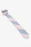 Thom Browne Pink/Blue Silk Cotton Striped Tie