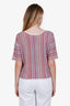 Grain Sasso Pink/Orange Multicolour Chevron Print Knit Top Size 40