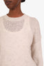 Brunello Cucinelli White Mohair Lurex Crew Neck Sweater Size Medium