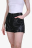 Saint Laurent Black Leather Shorts Size 38