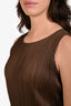 Pleats Please Issey Miyake Brown Sleeveless Dress Size 2