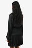 Maje Black Smocked Waist Cut Outs Knee Length Dress Size 42