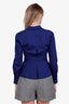 Prada Blue Cotton Cinched Button Up Blouse Size 38