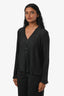 Samsoe Samsoe Black Ribbed 'Sauma' Blouse Size XS