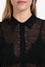 Max Mara Studio Black Sheer Button Down Long Sleeve Jumpsuit Estimated Size M