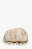 Bottega Veneta White Leather Fringe Top Handle Bag with Strap