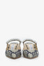 Jimmy Choo Grey/Black Python Embossed Leather Bing Mules Size 36.5