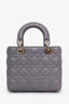 Christian Dior 2017 Grey Cannage Lambskin Small Lady Dior with Strap