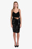 Donna Karan Black Sequin Pencil Skirt Size 8