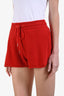 Celine Red Wool Cashmere Knit Shorts Size S