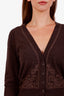 Dries Van Noten Brown Wool Cardigan with Embroidery Detail Size M